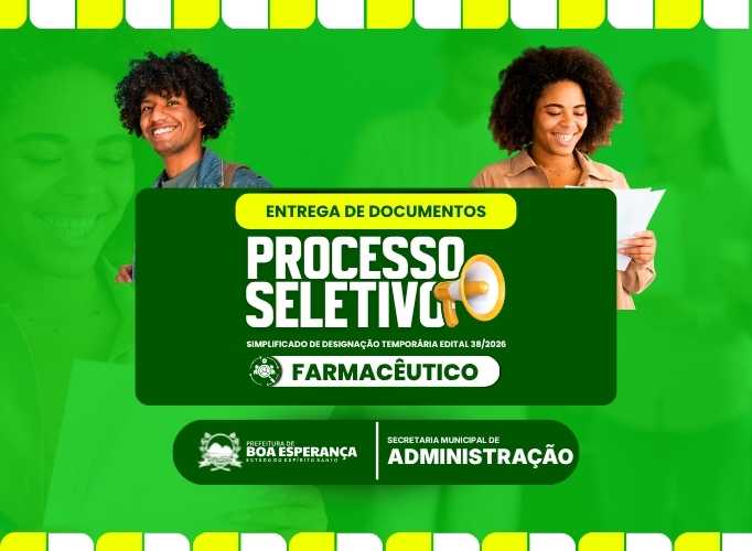 Foto da notícia: Prefeitura de Boa Esperança convoca candidatos para entrega de documentos do Processo Seletivo Simplificado