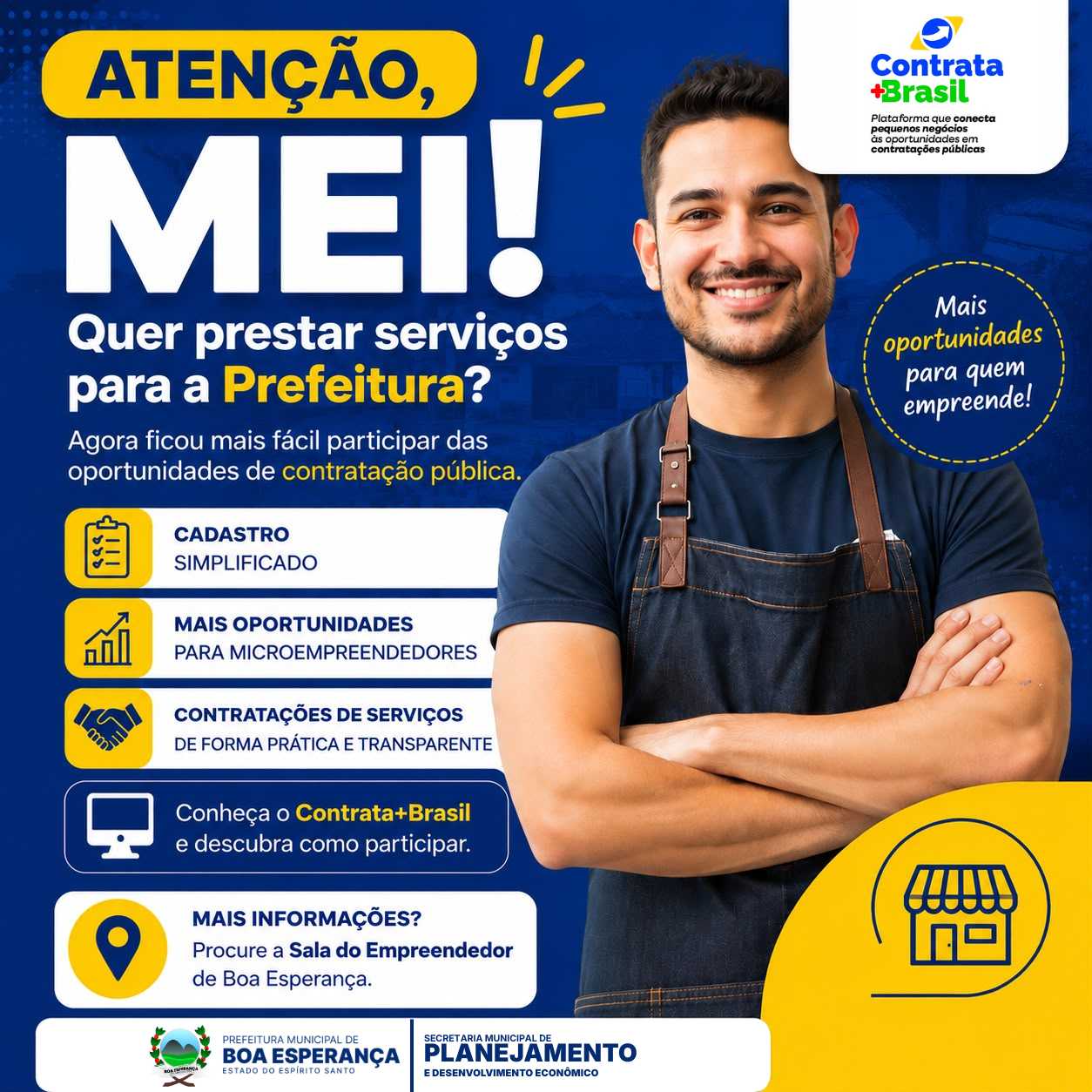 NOTÍCIA: Boa Esperança adere ao Contrata+Brasil e cria novas oportunidades para microempreendedores locais