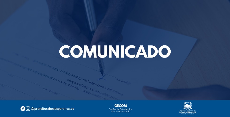 COMUNICADO ABERTURA DE INSCRIÇÕES PARA PROCESSO SELETIVO MUNICIPAL