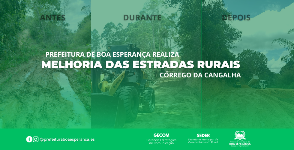 Prefeitura  de Boa Esperança Conclui Obra de Readequação de Estrada do Córrego da Cangalha no Quilômetro Vinte