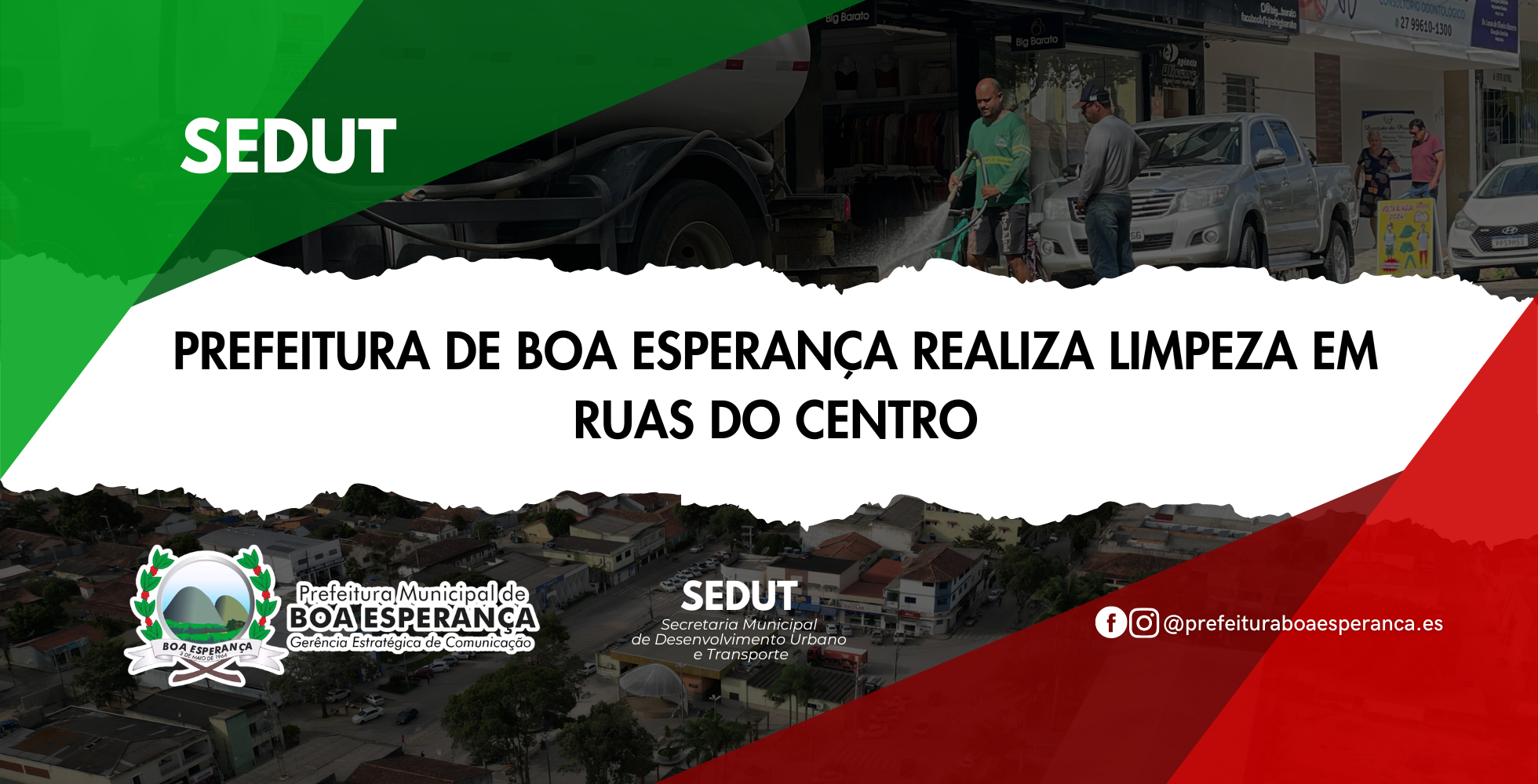 NOTÍCIA: Prefeitura de Boa Esperança Realiza Limpeza em Ruas do Centro