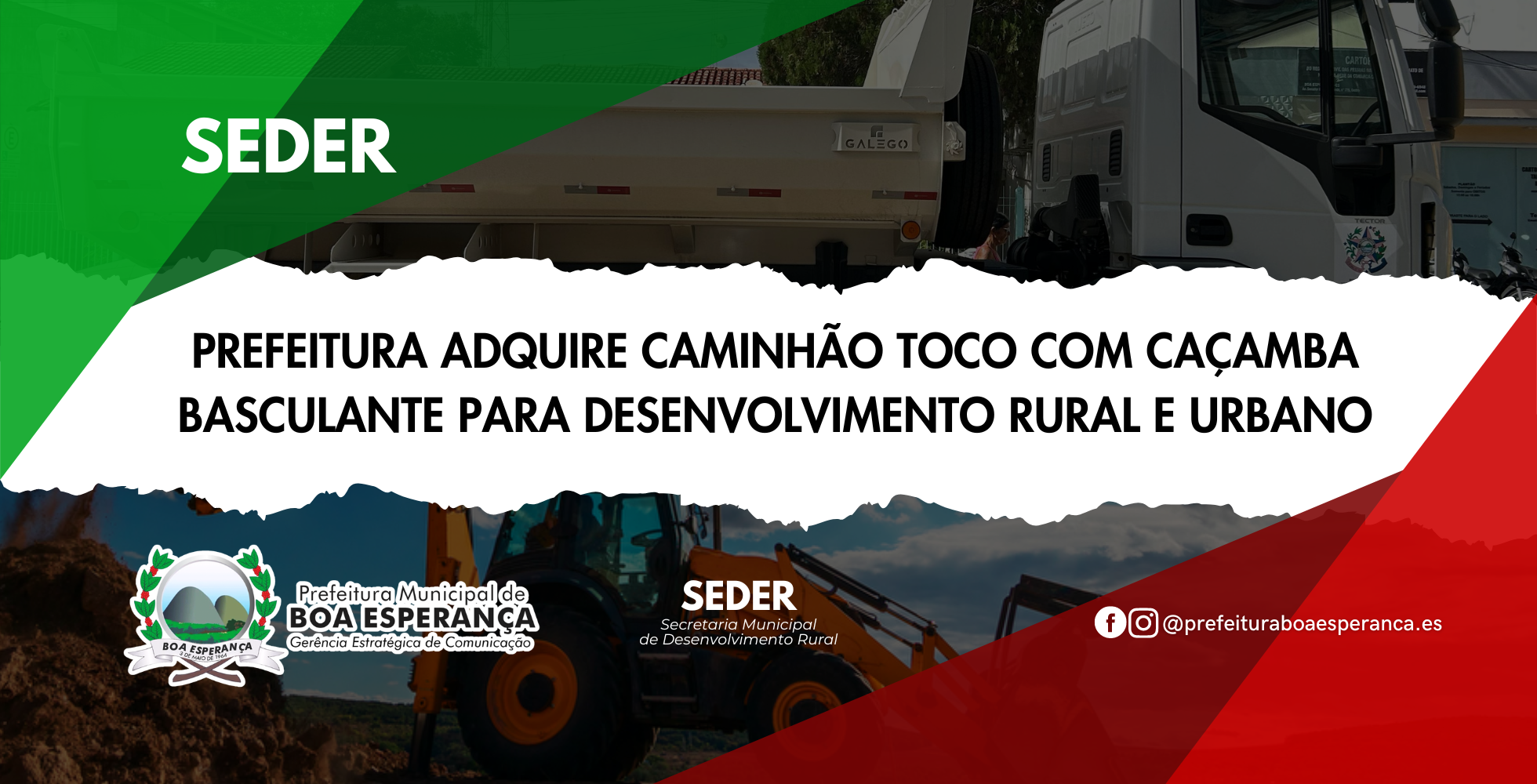 Prefeitura Municipal de Boa Esperança adquire Caminhão Toco com Caçamba Basculante para Fortalecer Setores de Desenvolvimento Rural e Urbano