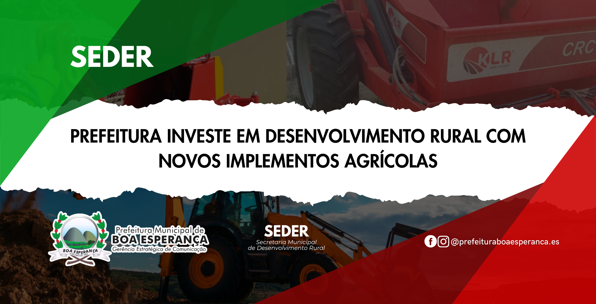 Prefeitura Municipal de Boa Esperança Investe em Desenvolvimento Rural com Novos Implementos Agrícolas