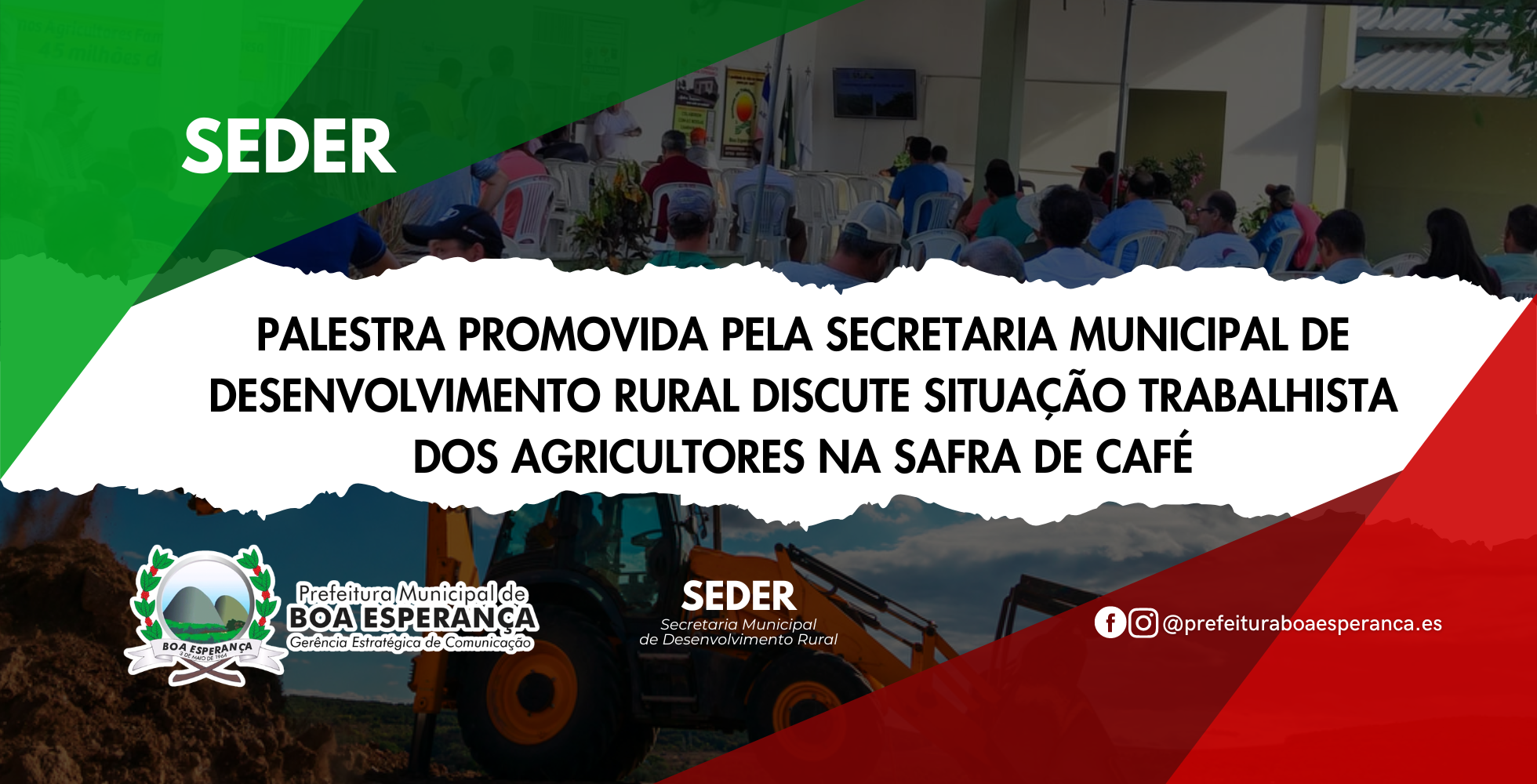 Palestra promovida pela Secretaria Municipal de Desenvolvimento Rural discute situação trabalhista dos agricultores na safra de café