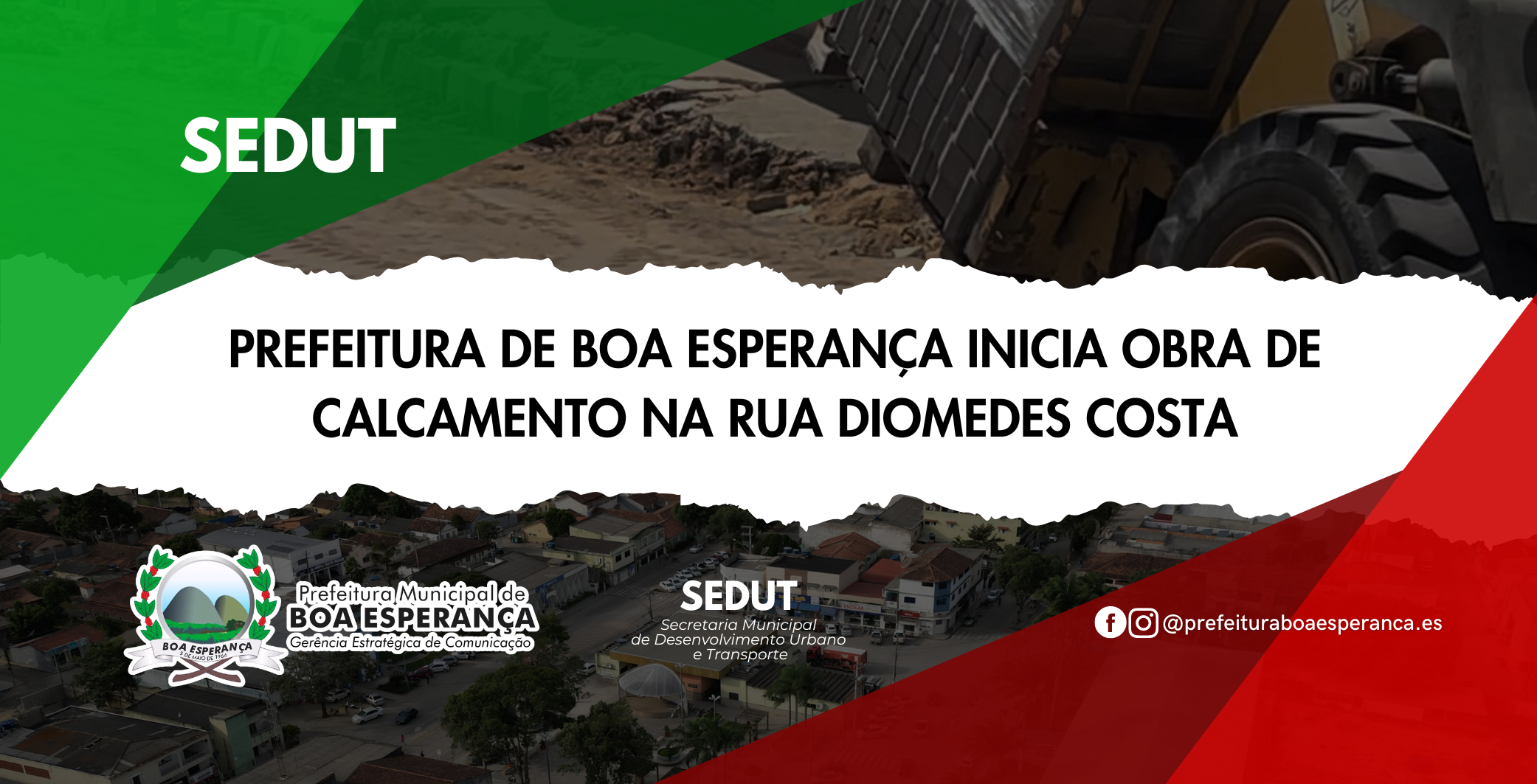 Prefeitura de Boa Esperança Inicia Obra de Calcamento na Rua Diomedes Costa