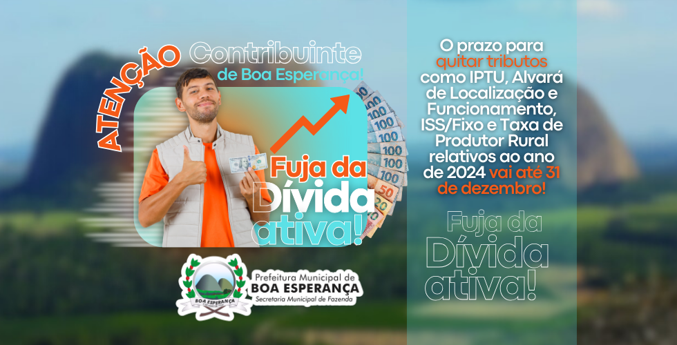 Prefeitura de Boa Esperança Alerta Contribuintes: Última Chance para Regularizar Débitos Antes de 31 de Dezembro