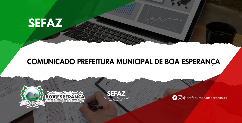 Comunicado Prefeitura Municipal de Boa Esperança