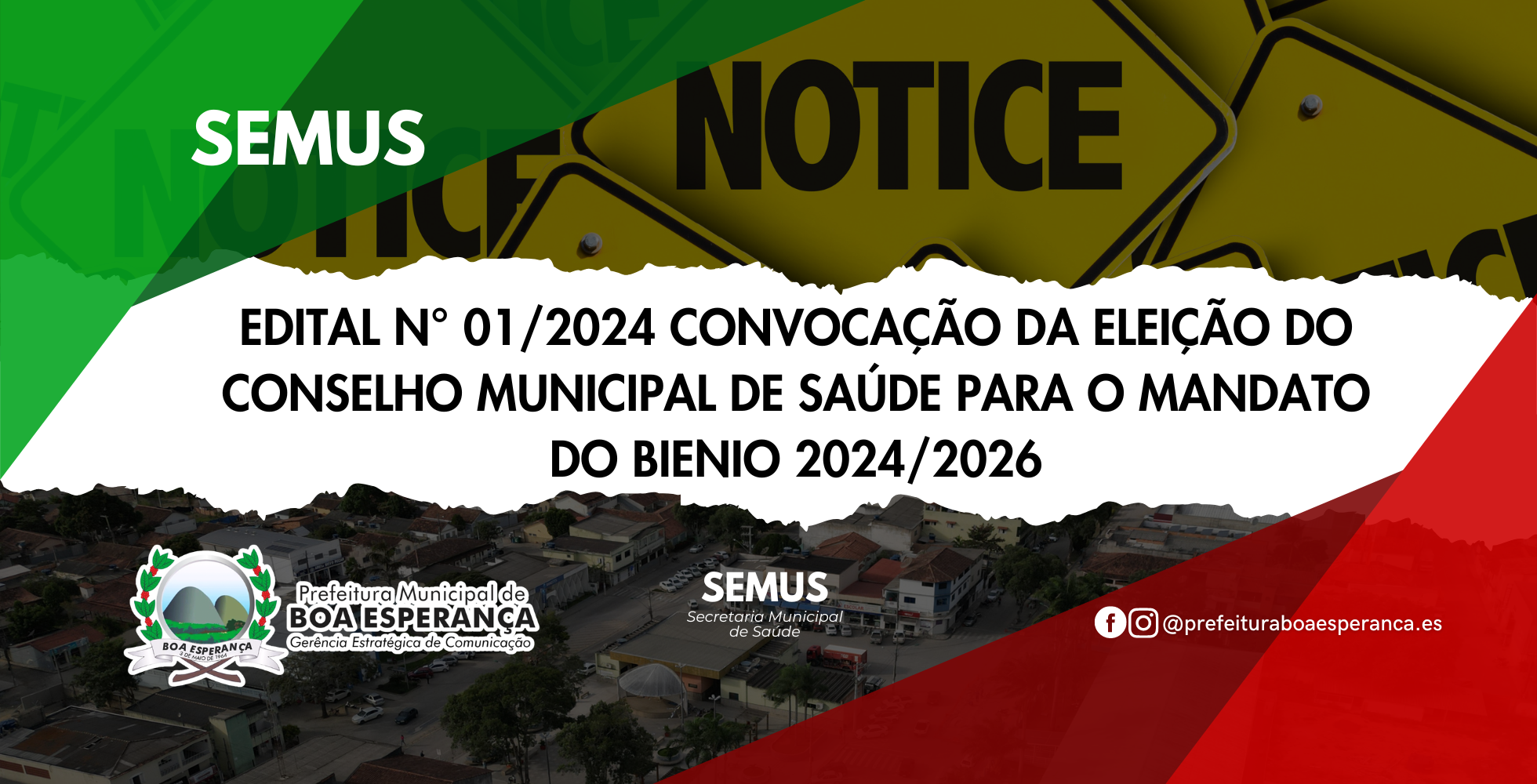 EDITAL N° 01/2024 CONVOCAÇÃO DA ELEIÇÃO DO CONSELHO MUNICIPAL DE SAÚDE PARA O MANDATO DO BIENIO 2024/2026