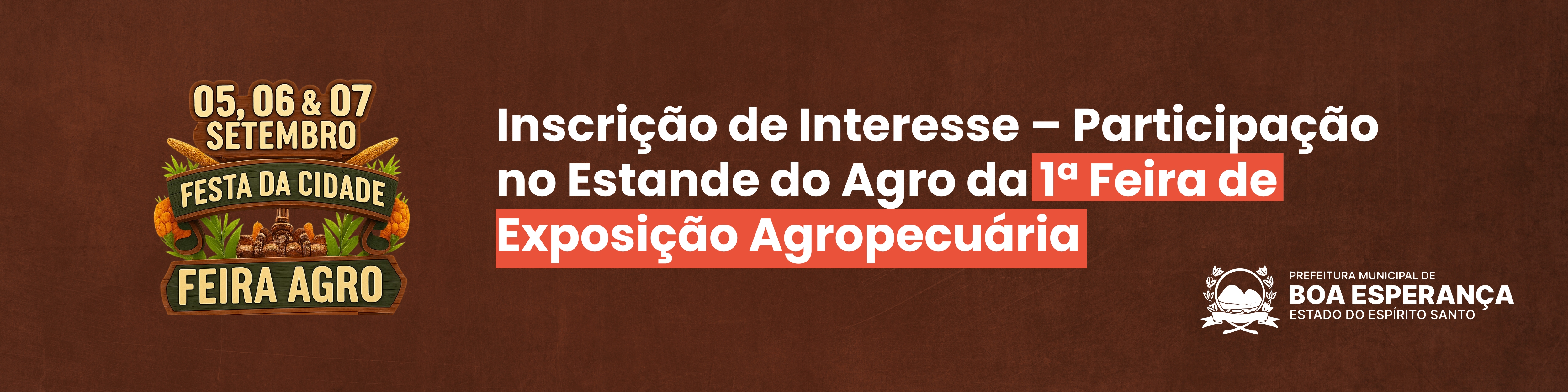 Inscrição de Interesse para Participação da 1ª Feira de Exposição Agropecuária