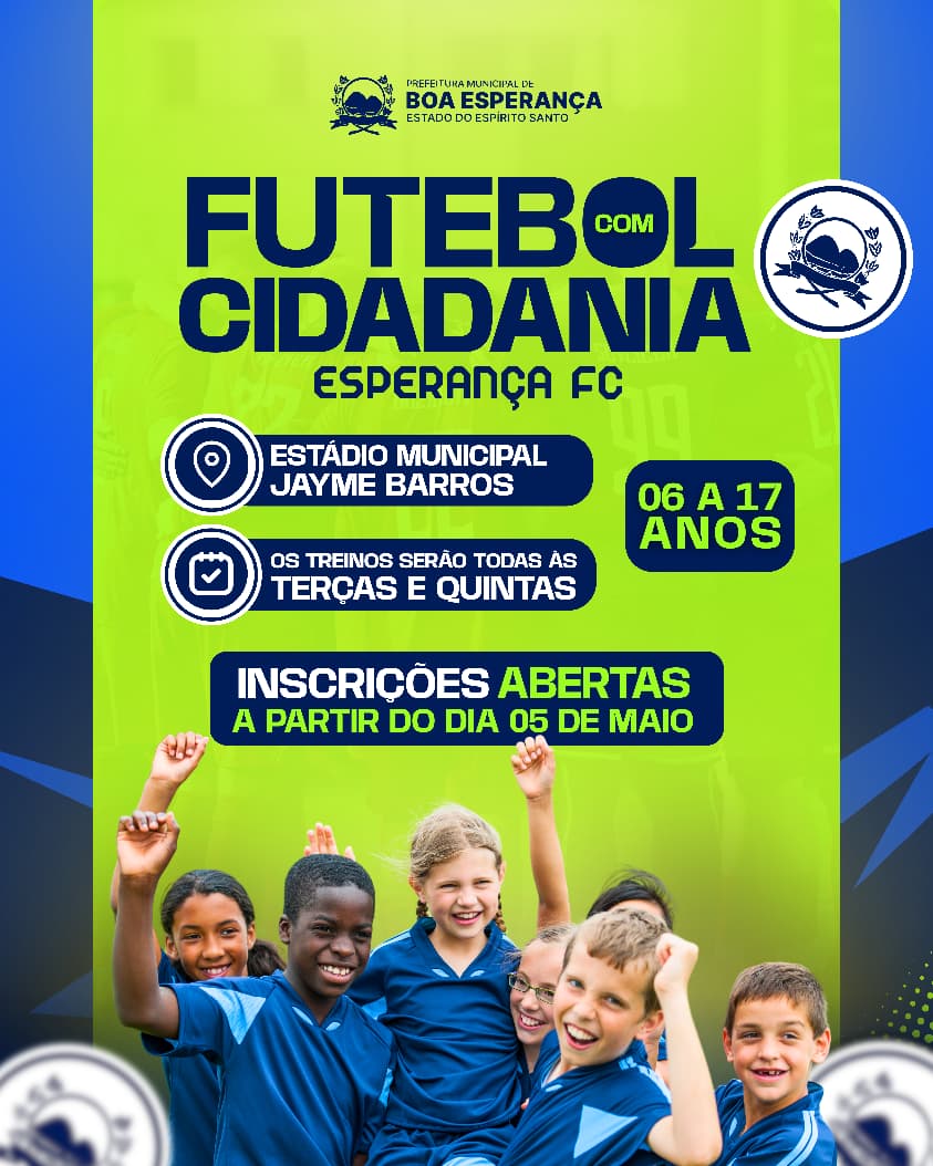 Secretaria de Esporte abre inscrições para aulas gratuitas de futebol de campo em Boa Esperança