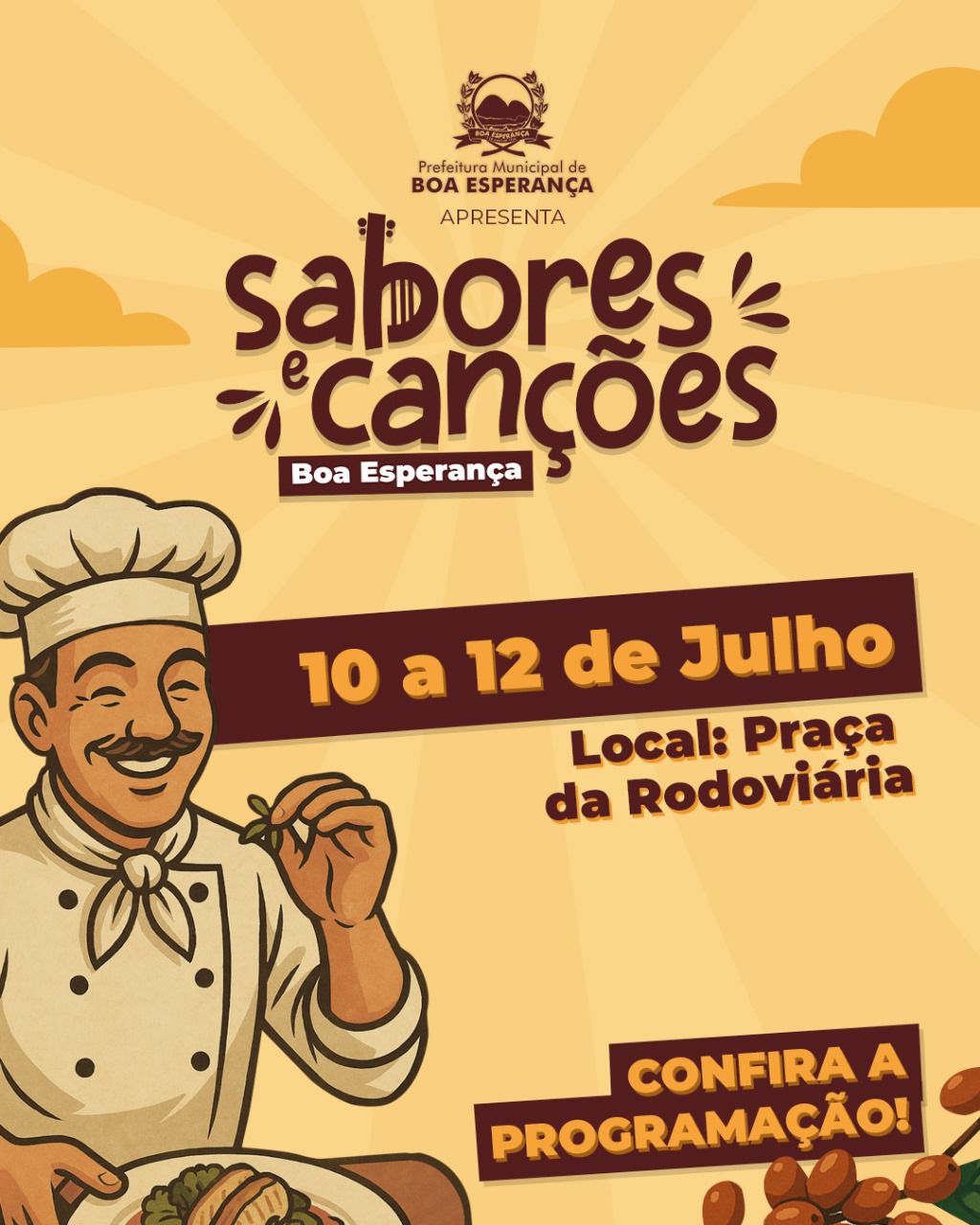 Evento gastronômico e musical movimenta Boa Esperança: vem aí o Sabores e Canções 2025