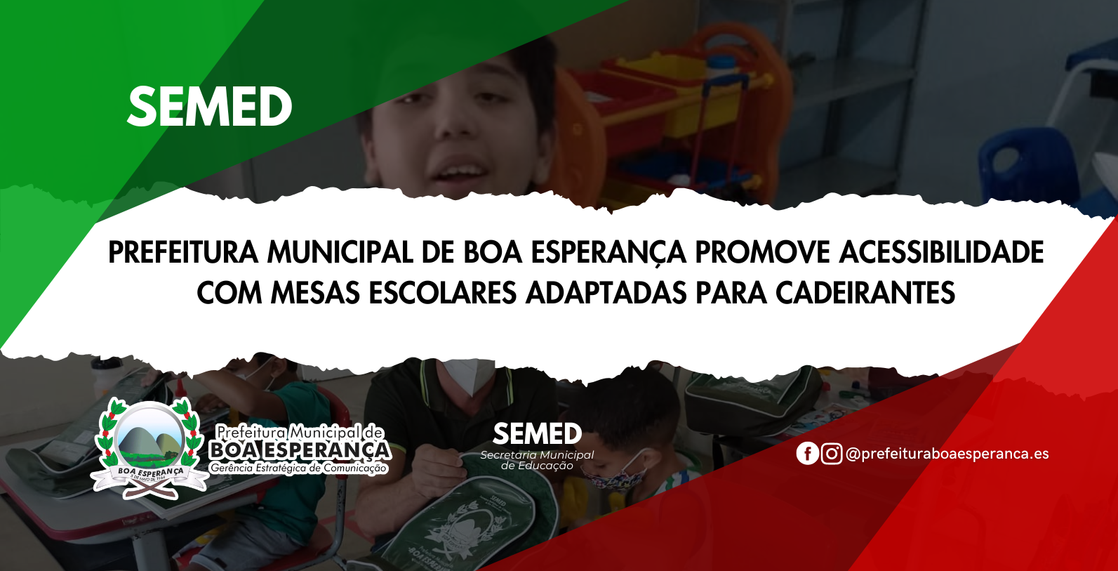 Prefeitura Municipal de Boa Esperança promove acessibilidade com mesas escolares adaptadas para cadeirantes